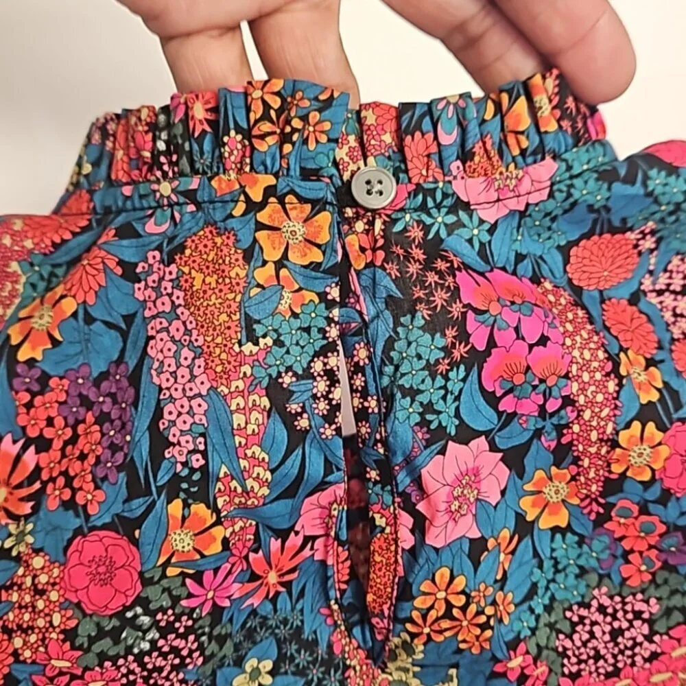 J. Crew X Liberty Ciara Floral Flutter Sleeve Cotton Top